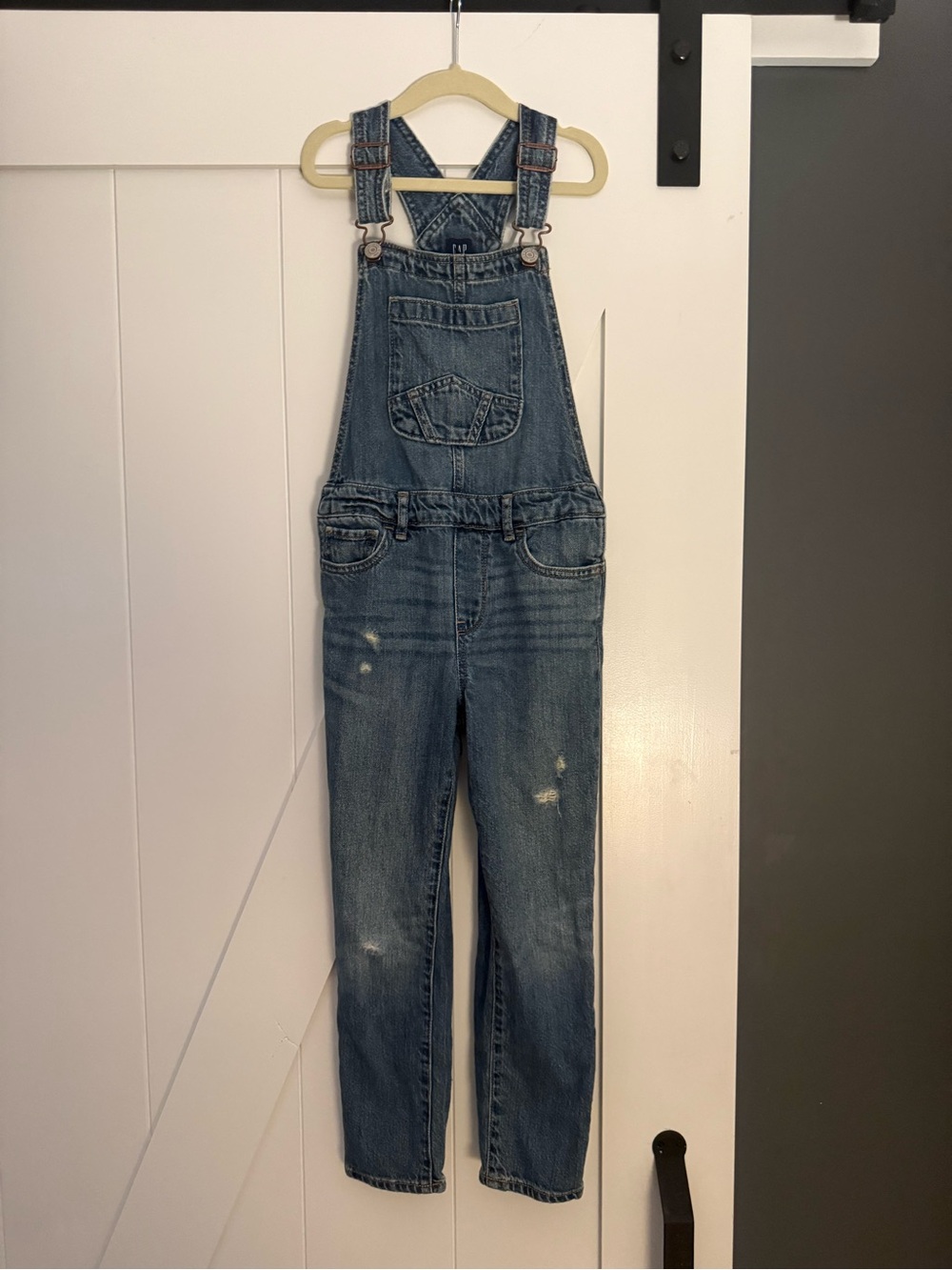 Gap Kids Denim Overalls Distressed Blue Jean Bib Overalls Size S